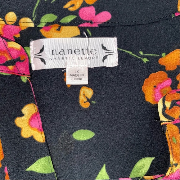 Nanette Lepore floral blouse size 1X - Picture 5 of 6